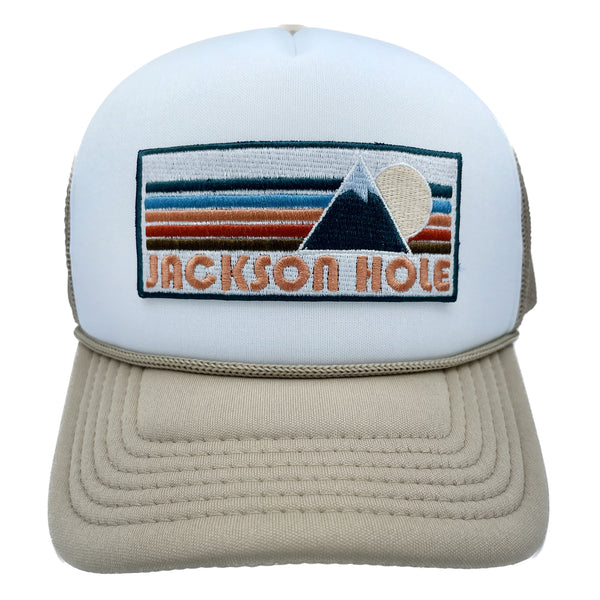 Kids Jackson Hole Hat (Ages 2-12), Retro Mountain Jackson Hole, Wyoming Snapback Youth Hat / Kid's Hat