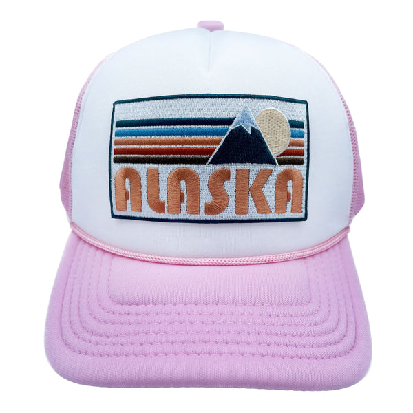 Kids Alaska Hat (Ages 2-12), Retro Mountain Alaska Snapback Youth Hat / Kid's Hat