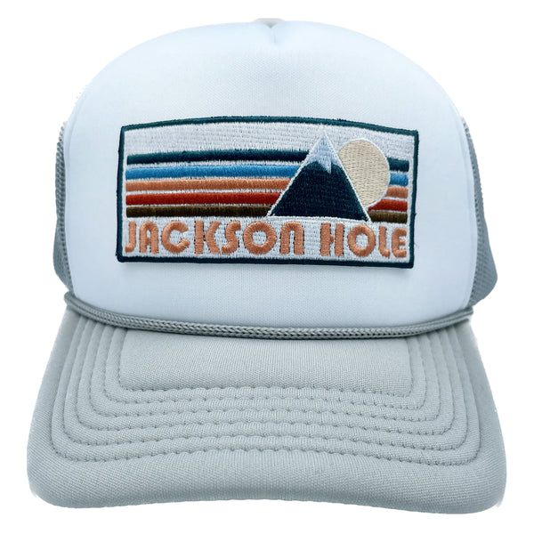 Kids Jackson Hole Hat (Ages 2-12), Retro Mountain Jackson Hole, Wyoming Snapback Youth Hat / Kid's Hat