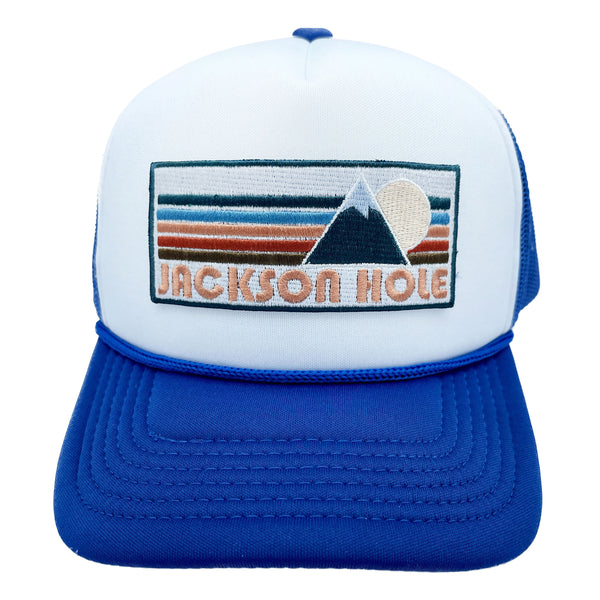 Kids Jackson Hole Hat (Ages 2-12), Retro Mountain Jackson Hole, Wyoming Snapback Youth Hat / Kid's Hat