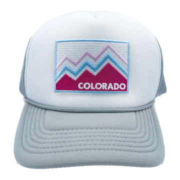 Buy gray-white Kids' Colorado Trucker Hat - Retro 90s Snapback Youth Hat