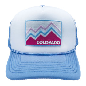 Kid's Colorado Trucker Hat (Ages 2-12) - Retro 90s Mountain Lines Colorado Snapback Youth Hat  / Kid's Hat