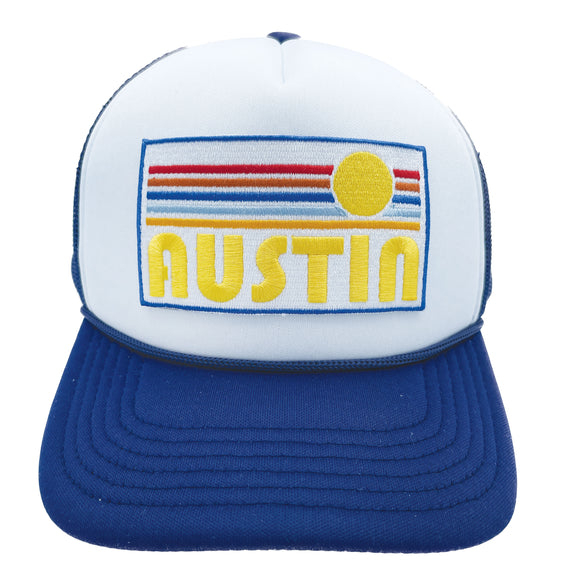 Kids' Austin, Texas Trucker Hat - Retro Sun Snapback Youth Hat