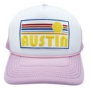Kids' Austin, Texas Trucker Hat - Retro Sun Snapback Youth Hat-8
