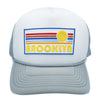 Kid's Brooklyn, New York Hat (Ages 2-12) - Retro Sunrise Snapback Trucker Brooklyn Youth Hat / Toddler Hat