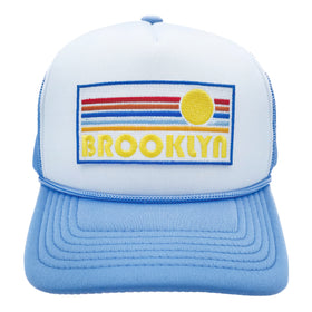 Buy light-blue-white Kid's Brooklyn, New York Hat - Retro Sunrise Snapback Youth Hat