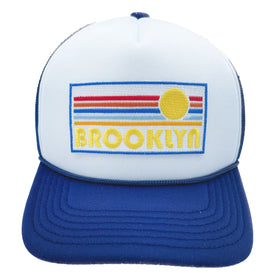 Kid's Brooklyn, New York Hat (Ages 2-12) - Retro Sunrise Snapback Trucker Brooklyn Youth Hat / Toddler Hat
