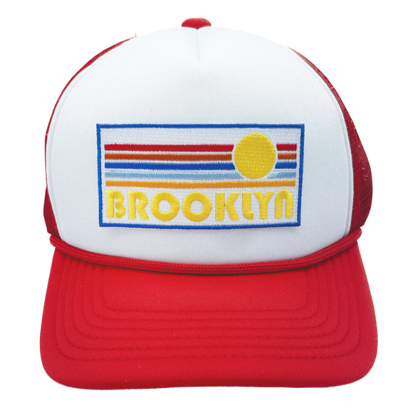 Kid's Brooklyn, New York Hat - Retro Sunrise Snapback Youth Hat