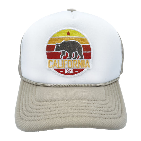 Kids' California Trucker Hat - Retro Bear Snapback Youth Hat