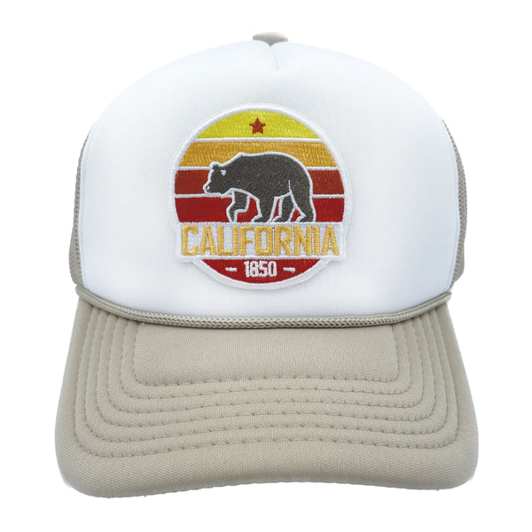 California Kid's Trucker Hat (Ages 2-12) - Retro Bear Snapback California Toddler Hat  / Kid's Hat