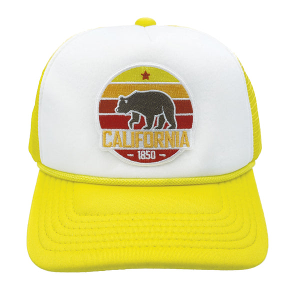 Kids' California Trucker Hat - Retro Bear Snapback Youth Hat