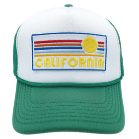 Buy kelly-green-white Kids' California Trucker Hat - Retro Sun Snapback Youth Hat