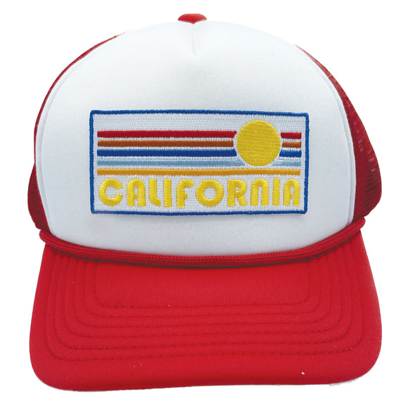 Kids' California Trucker Hat - Retro Sun Snapback Youth Hat
