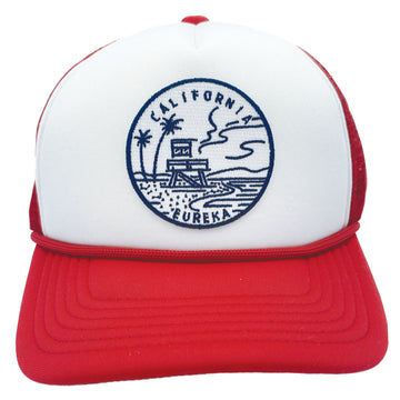 Buy red-white Kids' California Trucker Hat - State Design Snapback Youth Hat