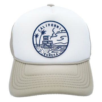 Buy tan-white Kids' California Trucker Hat - State Design Snapback Youth Hat