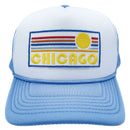 Kids' Chicago, Illinois Trucker Hat - Retro Sunrise Snapback Youth Hat-4