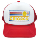 Kids' Chicago, Illinois Trucker Hat - Retro Sunrise Snapback Youth Hat-5