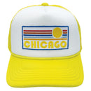 Kids' Chicago, Illinois Trucker Hat - Retro Sunrise Snapback Youth Hat-7