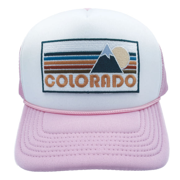 Kids' Colorado Trucker Hat - Retro Mountain Snapback Youth Hat