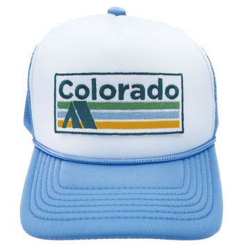 Buy light-blue-white Kids' Colorado Trucker Hat - Retro Camping Snapback Youth Hat