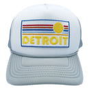 Kids' Detroit, Michigan Trucker Hat - Retro Sunrise Snapback Youth Hat-2