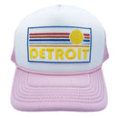 Kids' Detroit, Michigan Trucker Hat - Retro Sunrise Snapback Youth Hat-8