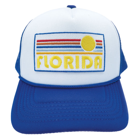Kids' Florida Trucker Hat - Retro Sun Snapback Youth Hat