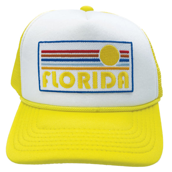 Kids' Florida Trucker Hat - Retro Sun Snapback Youth Hat