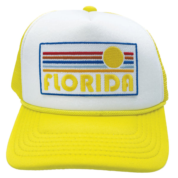 Kid's Florida Hat (Ages 2-12) - Retro Sun Snapback Trucker Florida Toddler Hat / Youth Hat