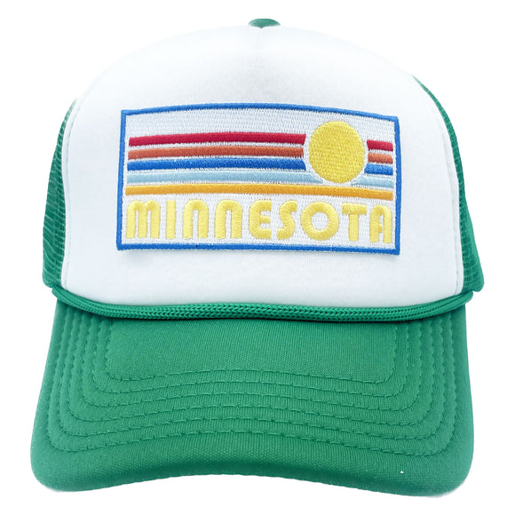 Kids' Minnesota Trucker Hat - Retro Sun Snapback Youth Hat