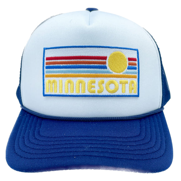Kids' Minnesota Trucker Hat - Retro Sun Snapback Youth Hat