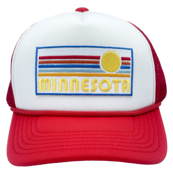 Kids' Minnesota Trucker Hat - Retro Sun Snapback Youth Hat