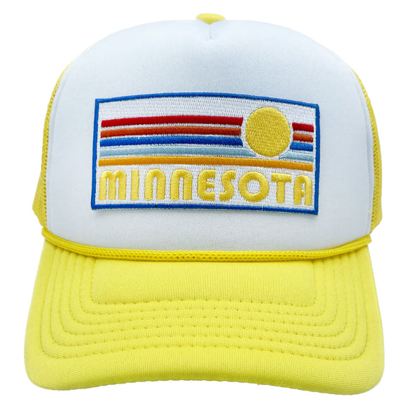 Kids' Minnesota Trucker Hat - Retro Sun Snapback Youth Hat
