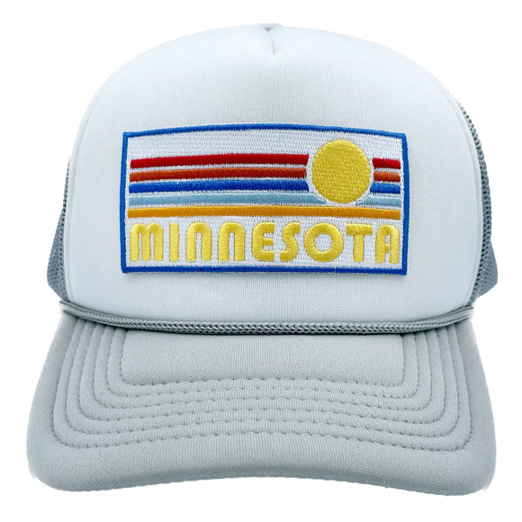 Kids' Minnesota Trucker Hat - Retro Sun Snapback Youth Hat