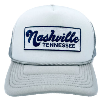 Buy gray-white Kids' Nashville, Tennessee Trucker Hat - Retro Snapback Youth Hat