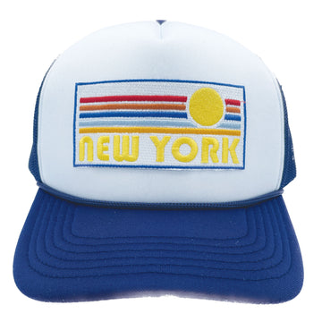 Kids' New York Trucker Hat - Retro Sun Snapback Youth Hat