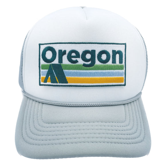 Kids' Oregon Trucker Hat - Retro Camping Snapback Youth Hat