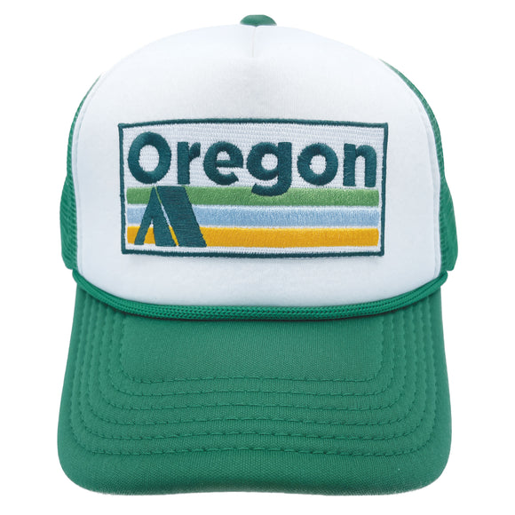 Kids' Oregon Trucker Hat - Retro Camping Snapback Youth Hat