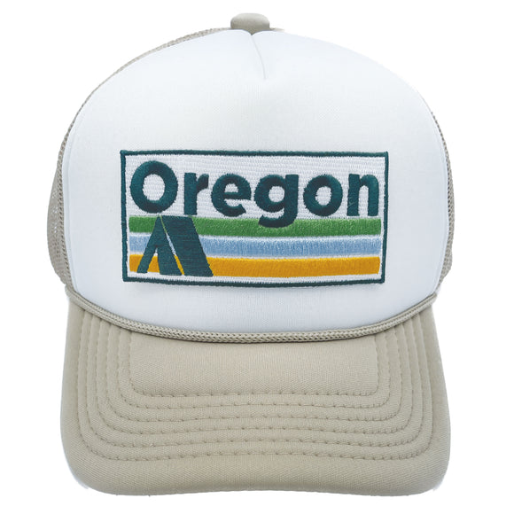 Kids' Oregon Trucker Hat - Retro Camping Snapback Youth Hat