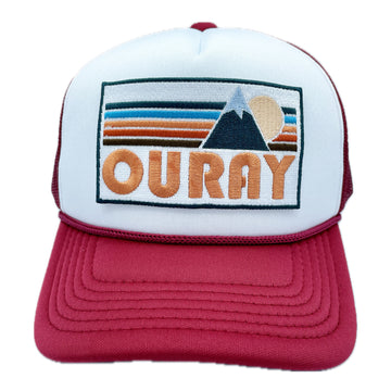 Kid's Ouray, Colorado Trucker Hat - Retro Mountain  Snapback Youth Hat - 0