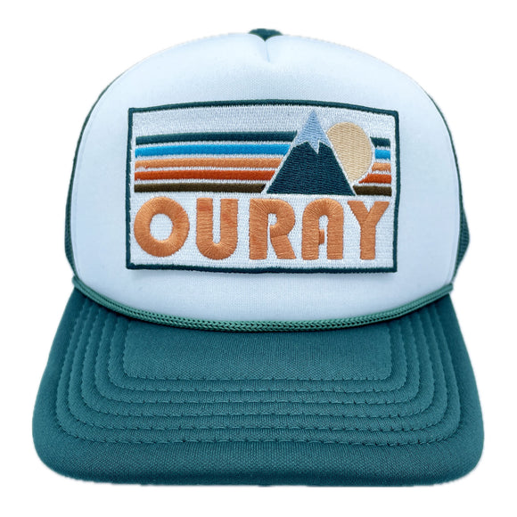 Kid's Ouray, Colorado Trucker Hat - Retro Mountain  Snapback Youth Hat