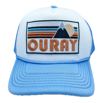 Kid's Ouray, Colorado Trucker Hat - Retro Mountain  Snapback Youth Hat