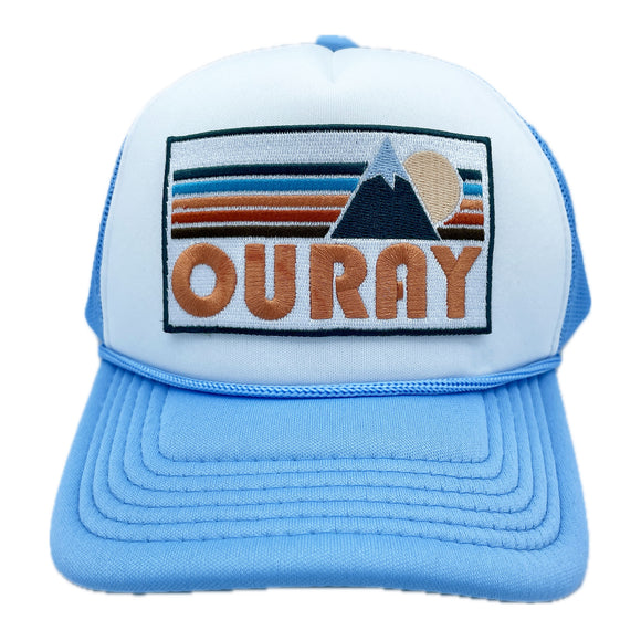 Kid's Ouray, Colorado Trucker Hat - Retro Mountain  Snapback Youth Hat