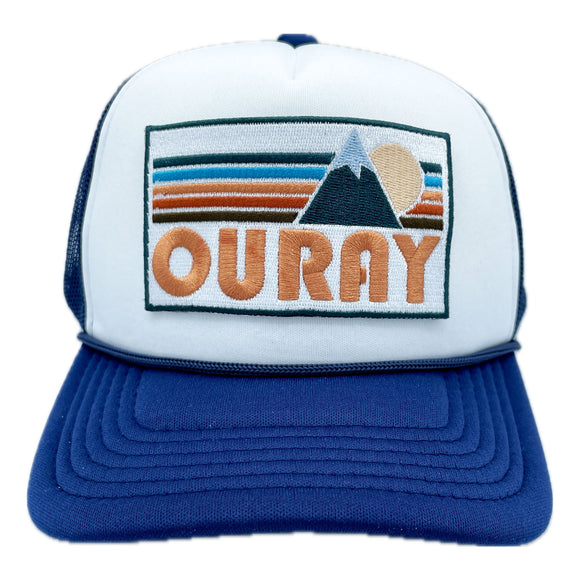 Kid's Ouray, Colorado Trucker Hat - Retro Mountain  Snapback Youth Hat