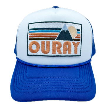 Buy royal-blue-white Kid's Ouray, Colorado Trucker Hat - Retro Mountain  Snapback Youth Hat