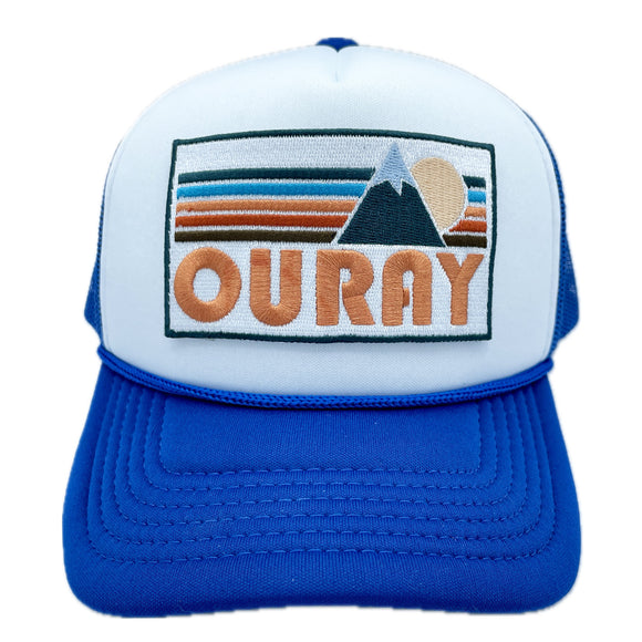 Kid's Ouray, Colorado Trucker Hat - Retro Mountain  Snapback Youth Hat