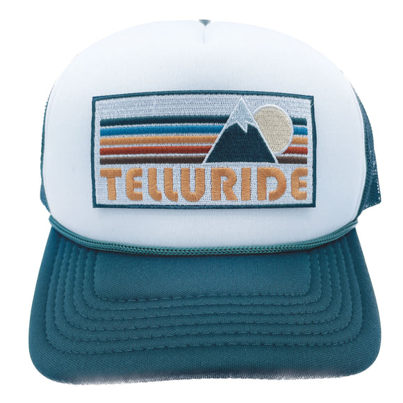 Kids' Telluride, Colorado Trucker Hat - Retro Mountain Snapback Youth Hat