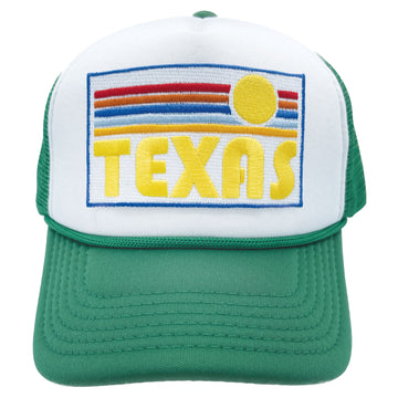 Buy kelly-green-white Kids' Texas Trucker Hat - Retro Sun Snapback Youth Hat
