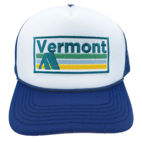 Kid's Vermont Hat (Ages 2-12) - Retro Camping Vermont Snapback Trucker Youth Hat / Toddler Hat