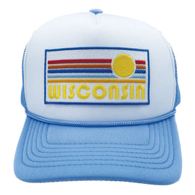 Kids' Wisconsin Trucker Hat - Retro Sun Snapback Youth Hat - 0